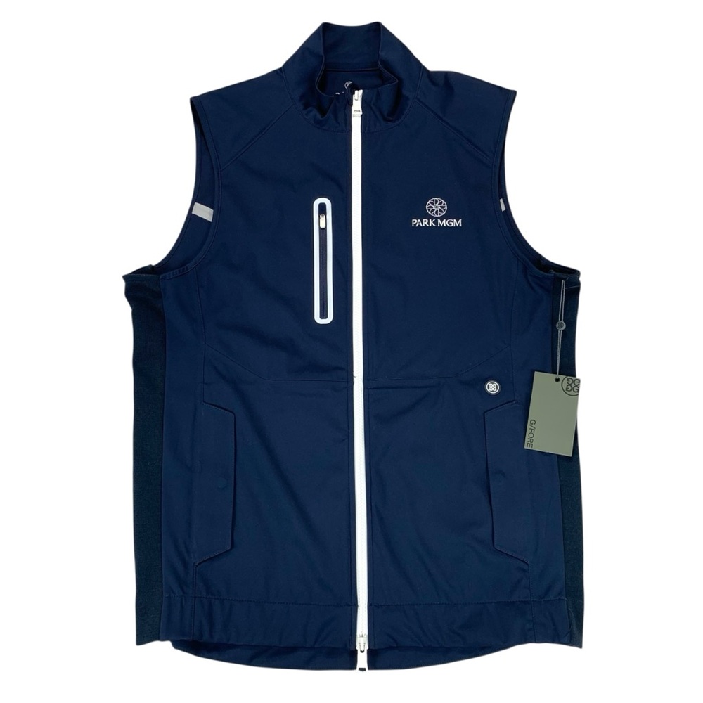 G/FORE Men’s Medium Golf Vest Blue Repeller Soft Shell Full Zip MGM Logo
